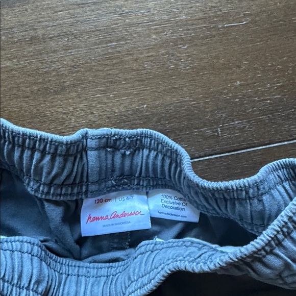 Size 120 US 6-7 Hanna Andersson drawstring cotton pocketed carpenter pants - Picture 2 of 4